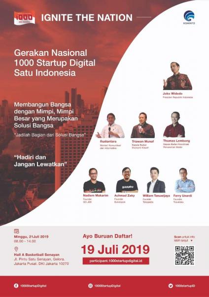 Program Gerakan Nasional 1000 Startup Digital 2019 Dibuka, Ayo Bergabung Disini